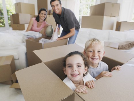 Removal van and movers preparing a home move in Clapham