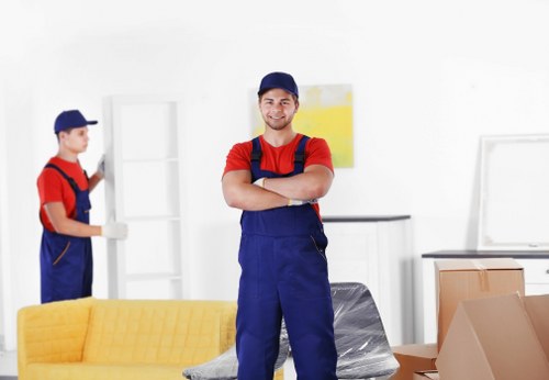 Removals team planning a home move in Clapham near local residential streets