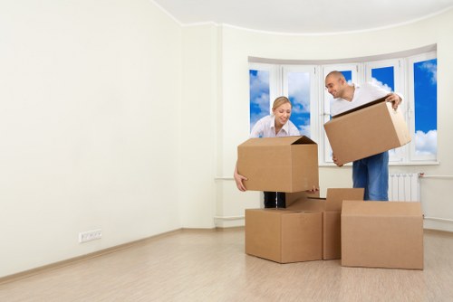 Careful loading of household items for a local Clapham move