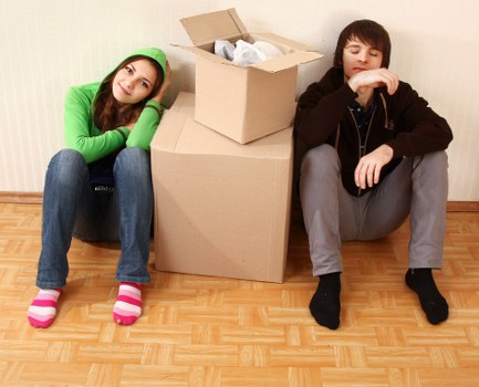 Professional movers managing stairs and access in a Clapham property