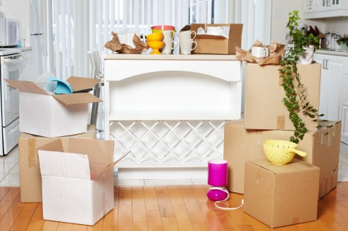 Careful packing of office furniture and equipment for relocation