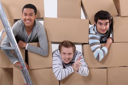 Loading items into a removals van during a Clapham move